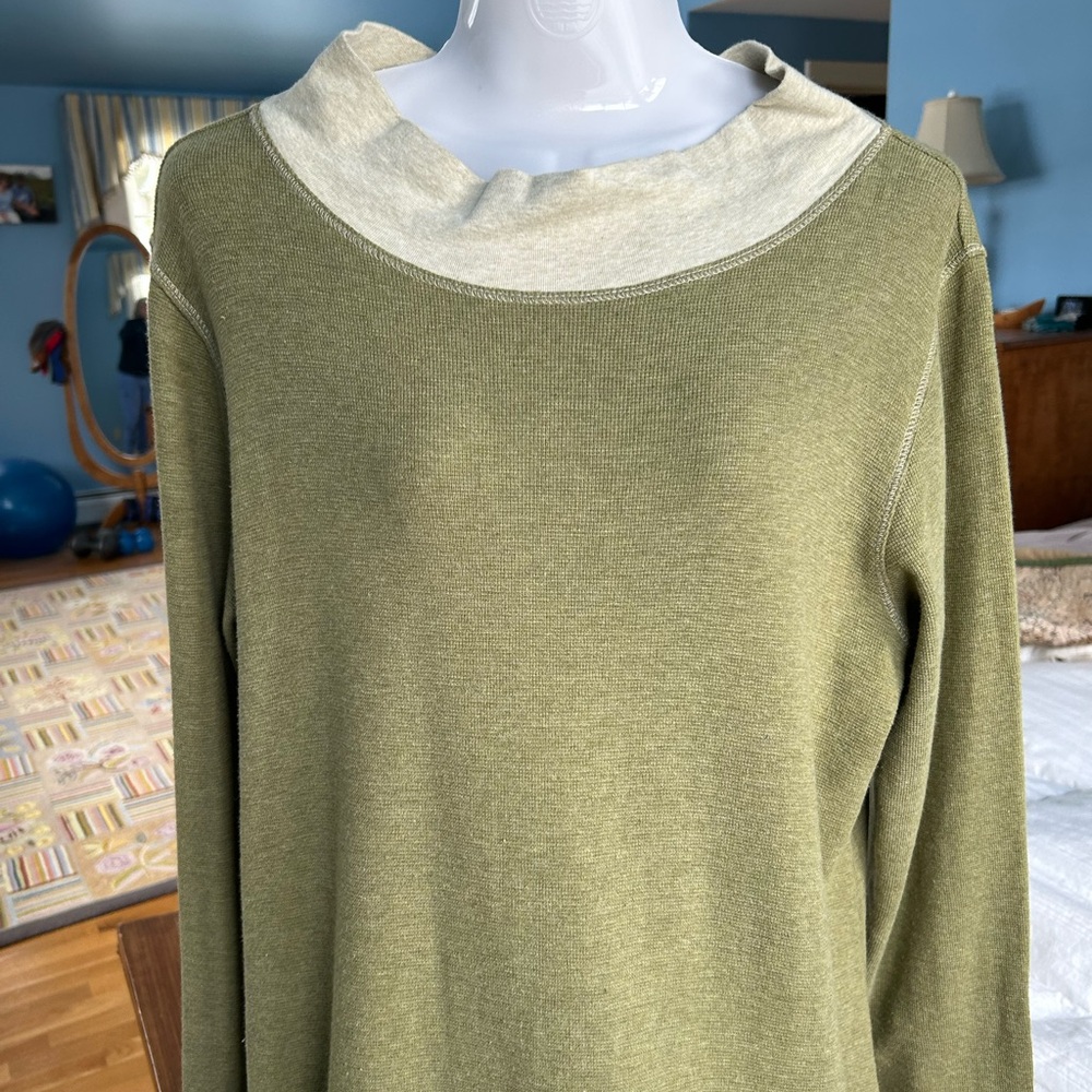 CHALET-Long Sleeve Cozy Tunic Dress, sage, Large. - Picture 8 of 8